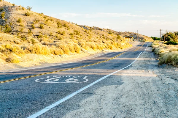 Historic Route 66 with Pavement Sign in California — Stock Photo, Image
