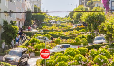 Lombard Street in San Francisco, USA clipart