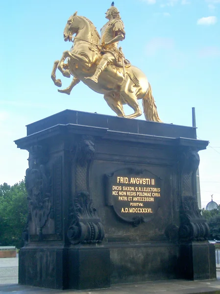 O Reiter do Goldener (cavaleiro dourado), Dresden — Fotografia de Stock