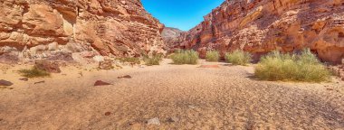 Dahab, Güney Sina, Mısır yakınlarındaki çölde bir kanyon manzarası