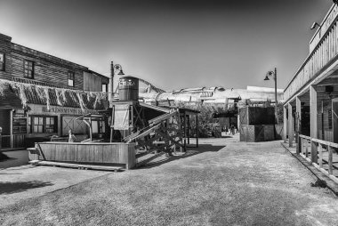 ROME - 12 Eylül 2019 'da İtalya, Roma yakınlarındaki Cinecitta World Lunaparkı' ndaki Eski Batı tema alanı. Park 24 Temmuz 2014 tarihinde resmen açıldı.