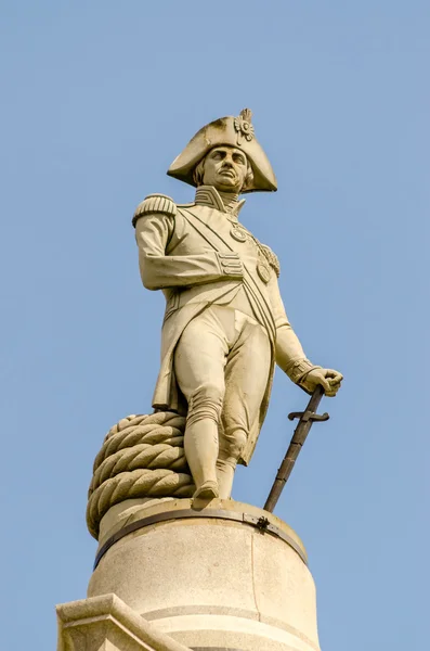 Estátua de Nelson na Trafalgar Square, Londres — Fotografia de Stock