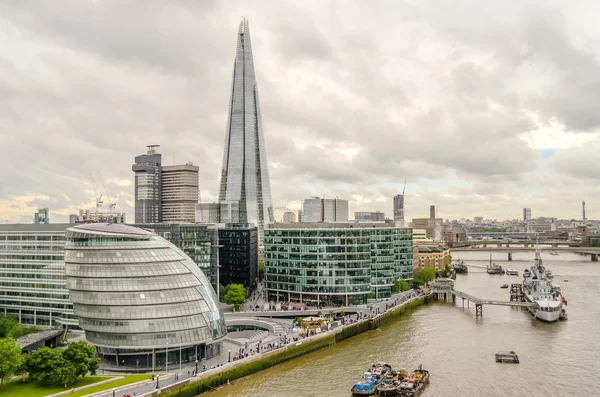 Aerial View of South Bank over the Thames River, London — Stock Photo, Image