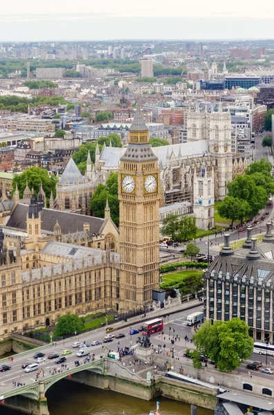 ビッグベン、国会議事堂、ロンドンの空撮 — ストック写真