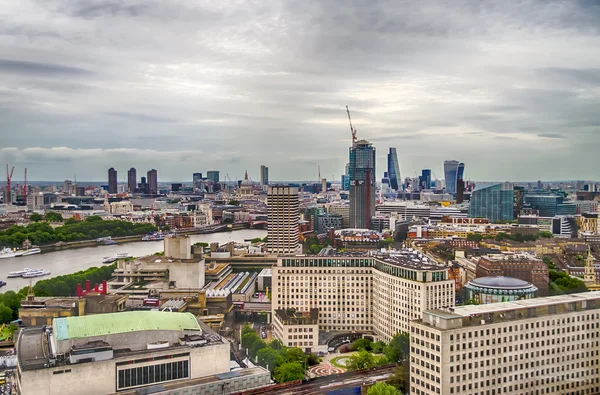 Aerial View z centrum Londynu i rzeki Tamizy — Zdjęcie stockowe