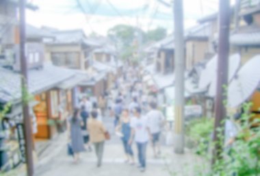 Bir geleneksel Japon Caddesi'nin ufuk arka plan