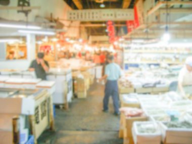 Tokyo, Japonya'da bir balık pazarının ufuk arka plan