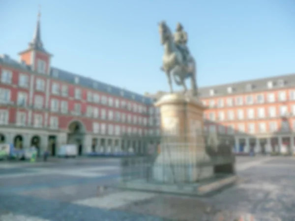 Розфокусовані фону площі Пласа-Майор в Мадриді. — стокове фото