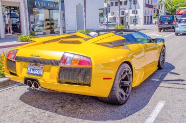 Rodeo Drive, Beverly Hills, Kaliforniya'da Lamborghini Supercar, 