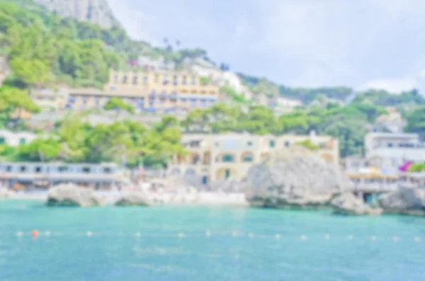 Fundo desfocado com a ilha de Capri, Itália — Fotografia de Stock