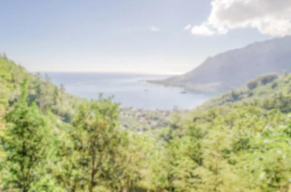 Fundo desfocado de lagoa tropical na Polinésia Francesa — Fotografia de Stock