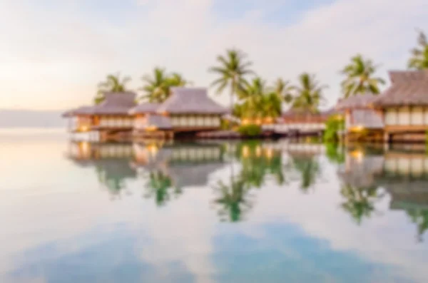 Defocused background with Overwater Bungalows in French Polynesi — Stock Photo, Image