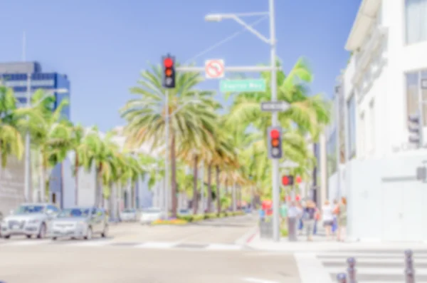 Defocused background of Rodeo Drive shopping district in Beverly — Stock Photo, Image