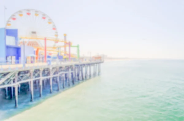 Fondo desenfocado con la playa de Santa Mónica en California, EE.UU. — Foto de Stock