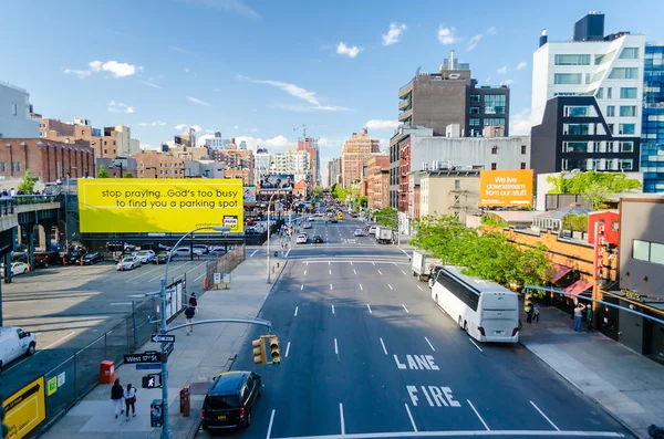 Aerial View of the 10th avenue from High Line Park — Stock Photo, Image