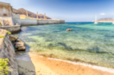 Aegadian Islands Favignana Adası ile ufuk arka plan