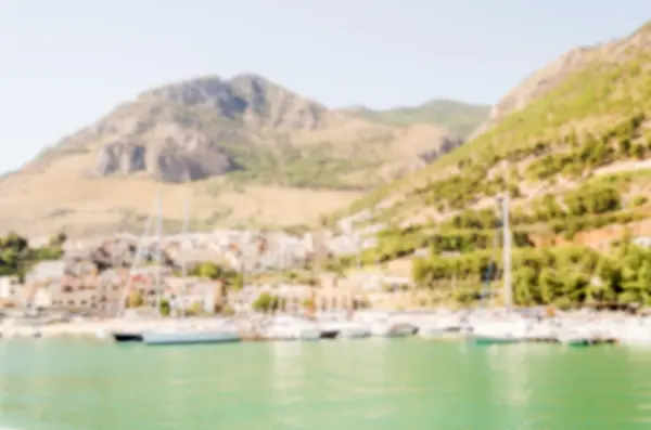 Розфокусовані фон Кастелламар затоки, Сицилія — стокове фото