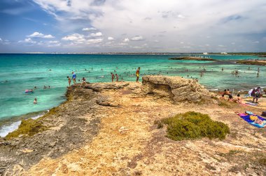 Gelibolu: Salento Punta della Suina'nın plaj. Apulia