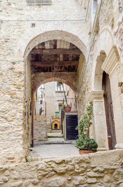 Ancient street in old town of a southern Italy village