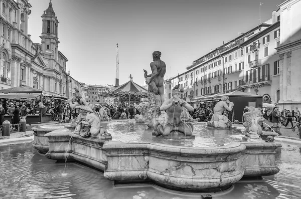 Piazza Navona, słynnego placu w centrum Rzymu, Włochy — Zdjęcie stockowe