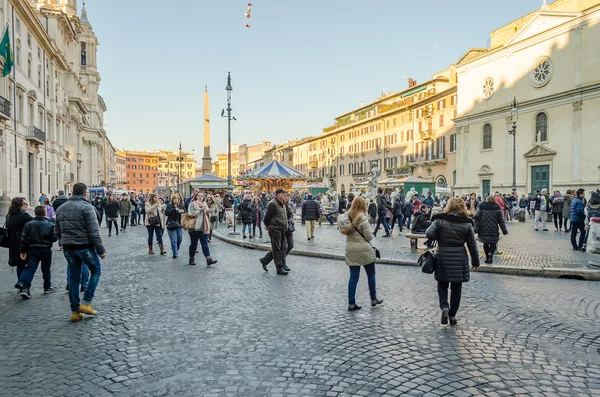 Piazza Navona, słynnego placu w centrum Rzymu, Włochy — Zdjęcie stockowe