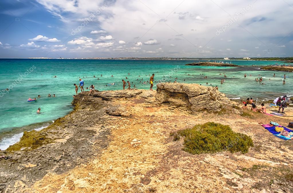 Spiaggia Di Punta Della Suina Vicino A Gallipoli Nel Salento