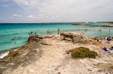 Gelibolu: Salento Punta della Suina'nın plaj. Apulia