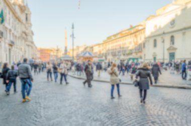 Ufuk arka planını Piazza Navona, Roma'nın ikonik Meydanı