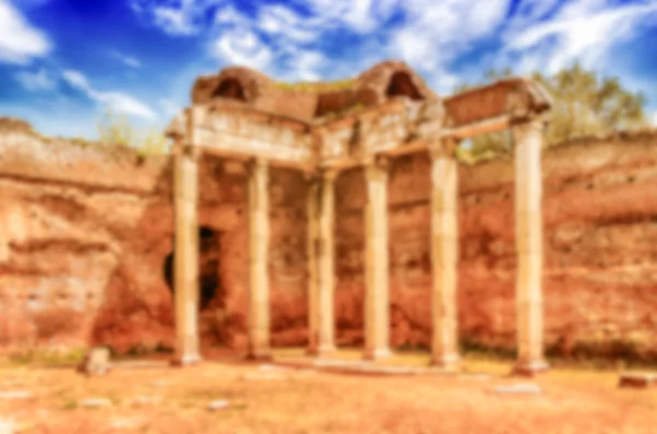 Fundo desfocado com ruínas de Villa Adriana, Tivoli, Itália — Fotografia de Stock