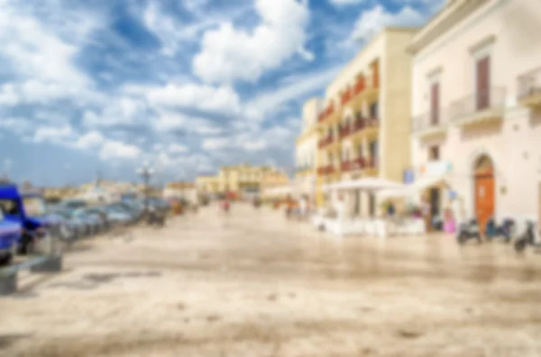 Fond déconcentré avec vue sur Gallipoli, Salento, Italie — Photo