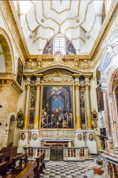 Interiors of the Sant'Agata Cathedral in Gallipoli, Italy — Stock Photo, Image