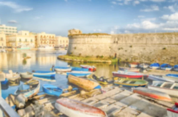 Oskarp bakgrund av Neapel-Aragoneses fästning i Gallipolli, — Stockfoto