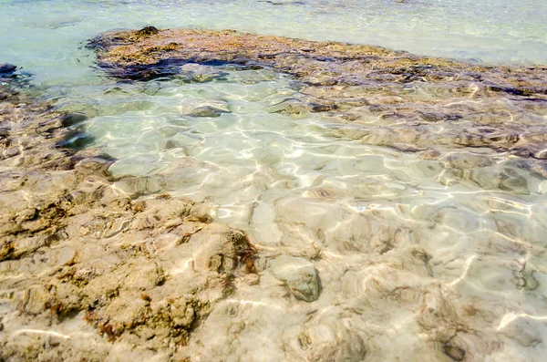 Un fondo de arena blanca en Salento hermosa playa de arena, Italia — Foto de Stock