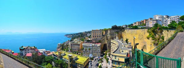 Herrliche Aussicht Vom Hügel Der Küste Neapels Häuser Ufer Des — Stockfoto