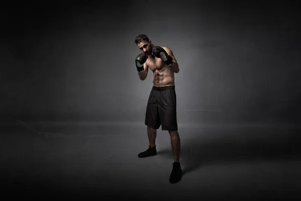 Boxer in posizione difensiva — Foto Stock