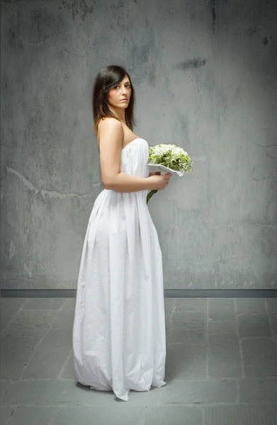 Vestido de novia para una nueva esposa en blanco — Foto de Stock