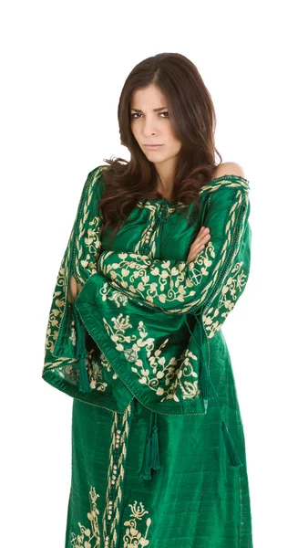 Green arab dress for nice model — Stock Photo, Image