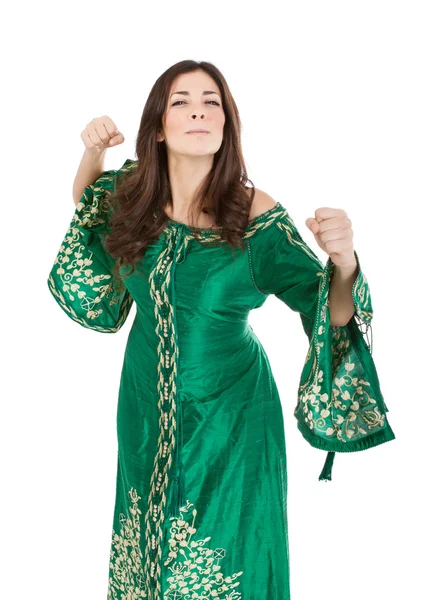 Ausdruck und Emotion für Mädchen mit traditioneller arabischer Kleidung — Stockfoto