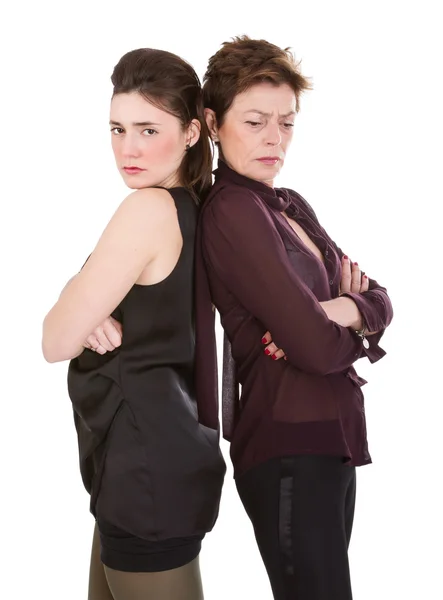 Mom and daughter expression and emotion pose — Stock Photo, Image
