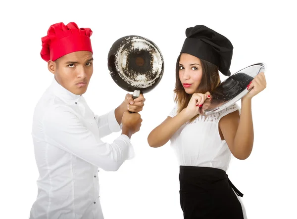 Chef couple — Stock Photo, Image