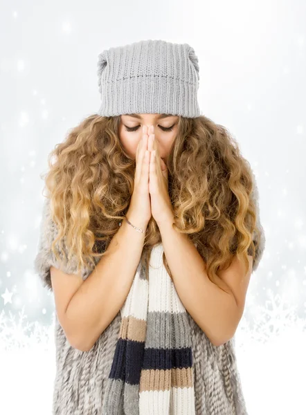 Pray or cold doubts — Stock Photo, Image