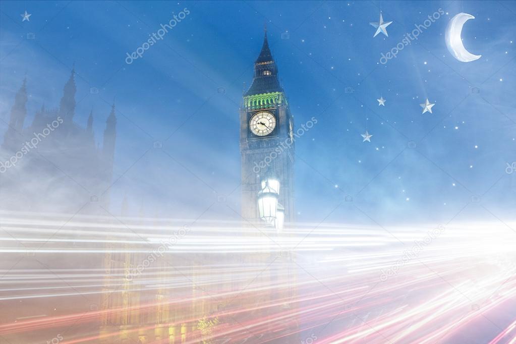 London big ben with rays