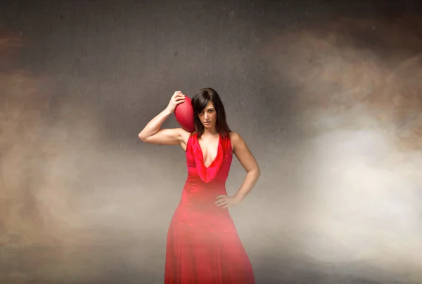 Passionate woman in red — Stock Photo, Image