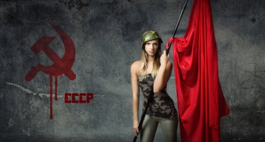 Kadın Rus askeri