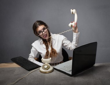 İnek Sekreter boğazlamak telefon ile