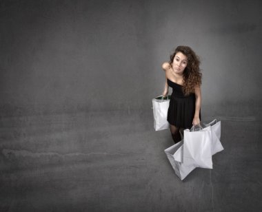 Kız alışveriş için hazır