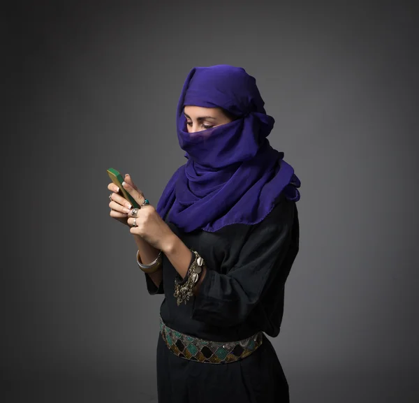 Muslim girl in action — Stock Photo, Image