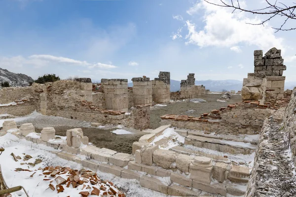 Tornaterem Üdvözöljük Sagalassoson Isparta Turkey Látogasson Terjeszkedő Romjai Sagalassos Magas — Stock Fotó