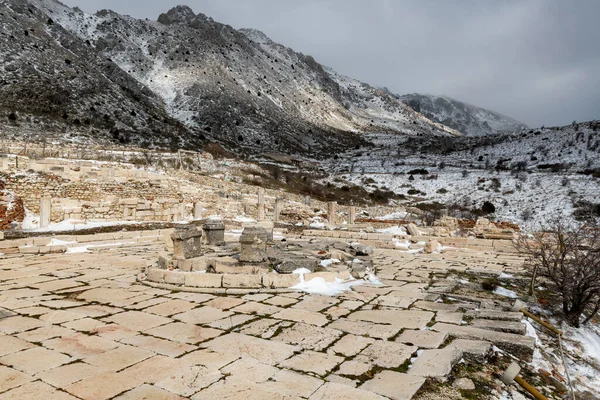 Καλώς Ήρθατε Στον Σαγκαλάσο Isparta Τουρκία Για Επισκεφθείτε Διάσπαρτα Ερείπια Φωτογραφία Αρχείου