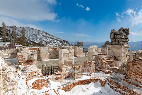 Gymnasium.Welcome to Sagalassos. Isparta, Turkey.To visit the sprawling ruins of Sagalassos, high amid the jagged peaks of Akdag, is to approach myth: the ancient ruined city set in stark